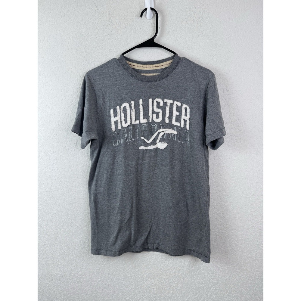 Y2K Vintage Hollister‎ Shirt Mens L Gray Graphics Print 2000s Collection Tee